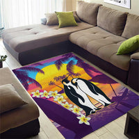 Hawaii Penguin Couple Area Rug You Are My Valentine - Tropical Sunset Vibes LT14 - Polynesian Pride