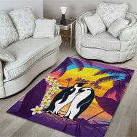 Hawaii Penguin Couple Area Rug You Are My Valentine - Tropical Sunset Vibes LT14 - Polynesian Pride