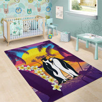 Hawaii Penguin Couple Area Rug You Are My Valentine - Tropical Sunset Vibes LT14 - Polynesian Pride