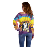 Hawaii Penguin Couple Off Shoulder Sweater You Are My Valentine - Tropical Sunset Vibes LT14 - Polynesian Pride