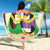 Hawaii Penguin Couple Beach Blanket Hawaiian Kakau - Tropical Summer Vibes