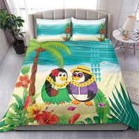 Hawaii Penguin Couple Bedding Set Hawaiian Kakau - Tropical Summer Vibes LT14 - Polynesian Pride