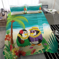 Hawaii Penguin Couple Bedding Set Hawaiian Kakau - Tropical Summer Vibes LT14 - Polynesian Pride