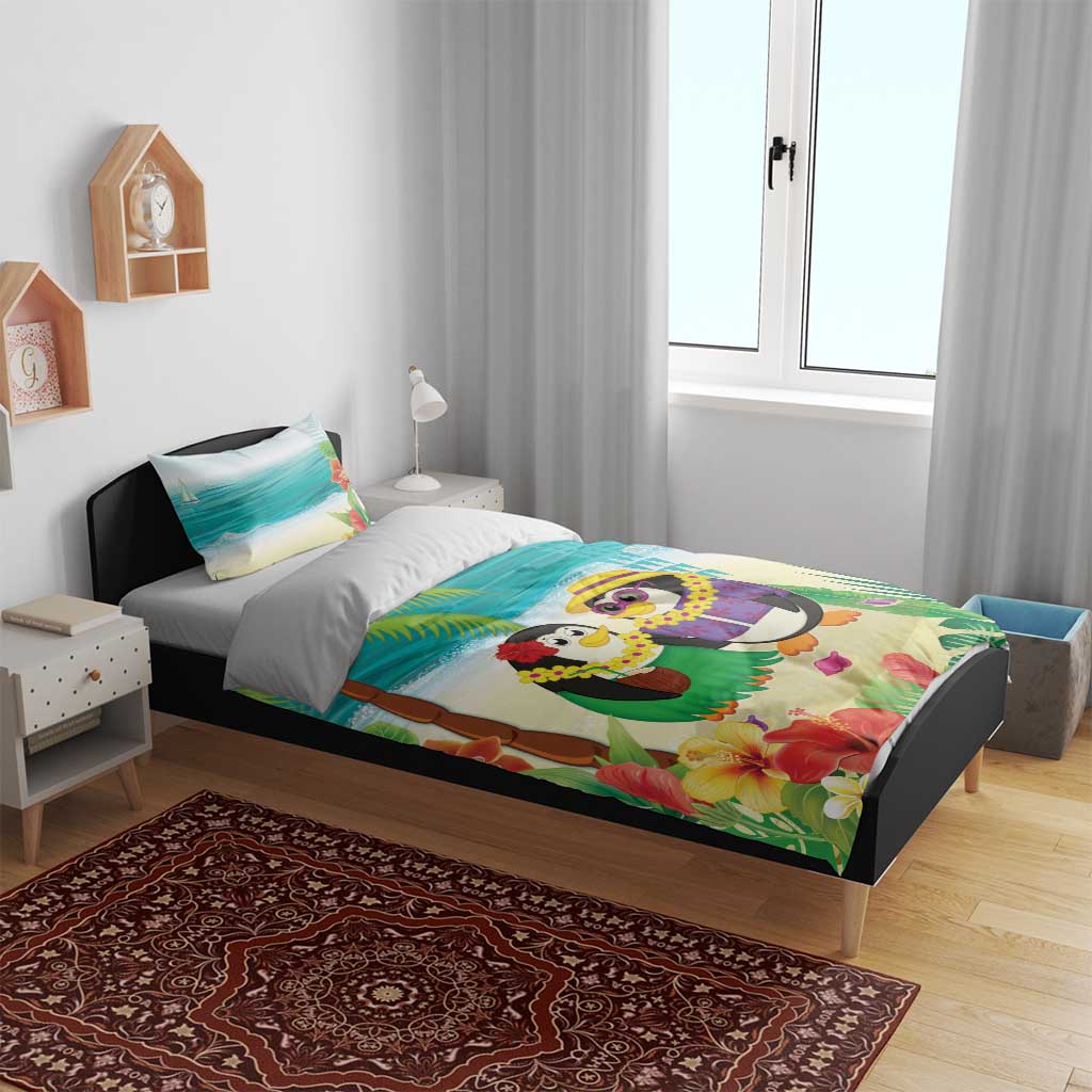 Hawaii Penguin Couple Bedding Set Hawaiian Kakau - Tropical Summer Vibes LT14 - Polynesian Pride