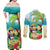 Hawaii Penguin Couple Couples Matching Off Shoulder Maxi Dress and Long Sleeve Button Shirt Hawaiian Kakau - Tropical Summer Vibes