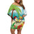 Hawaii Penguin Couple Off Shoulder Short Dress Hawaiian Kakau - Tropical Summer Vibes