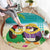 Hawaii Penguin Couple Round Carpet Hawaiian Kakau - Tropical Summer Vibes