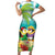 Hawaii Penguin Couple Short Sleeve Bodycon Dress Hawaiian Kakau - Tropical Summer Vibes