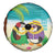 Hawaii Penguin Couple Spare Tire Cover Hawaiian Kakau - Tropical Summer Vibes