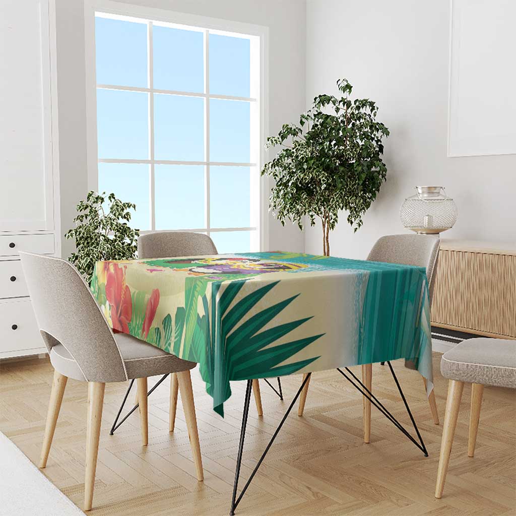 Hawaii Penguin Couple Tablecloth Hawaiian Kakau - Tropical Summer Vibes LT14 - Polynesian Pride