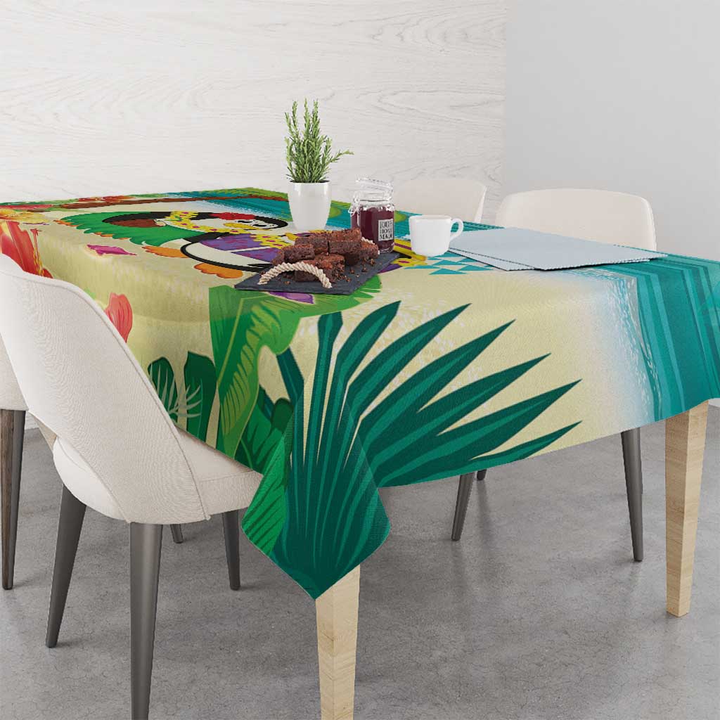Hawaii Penguin Couple Tablecloth Hawaiian Kakau - Tropical Summer Vibes LT14 - Polynesian Pride