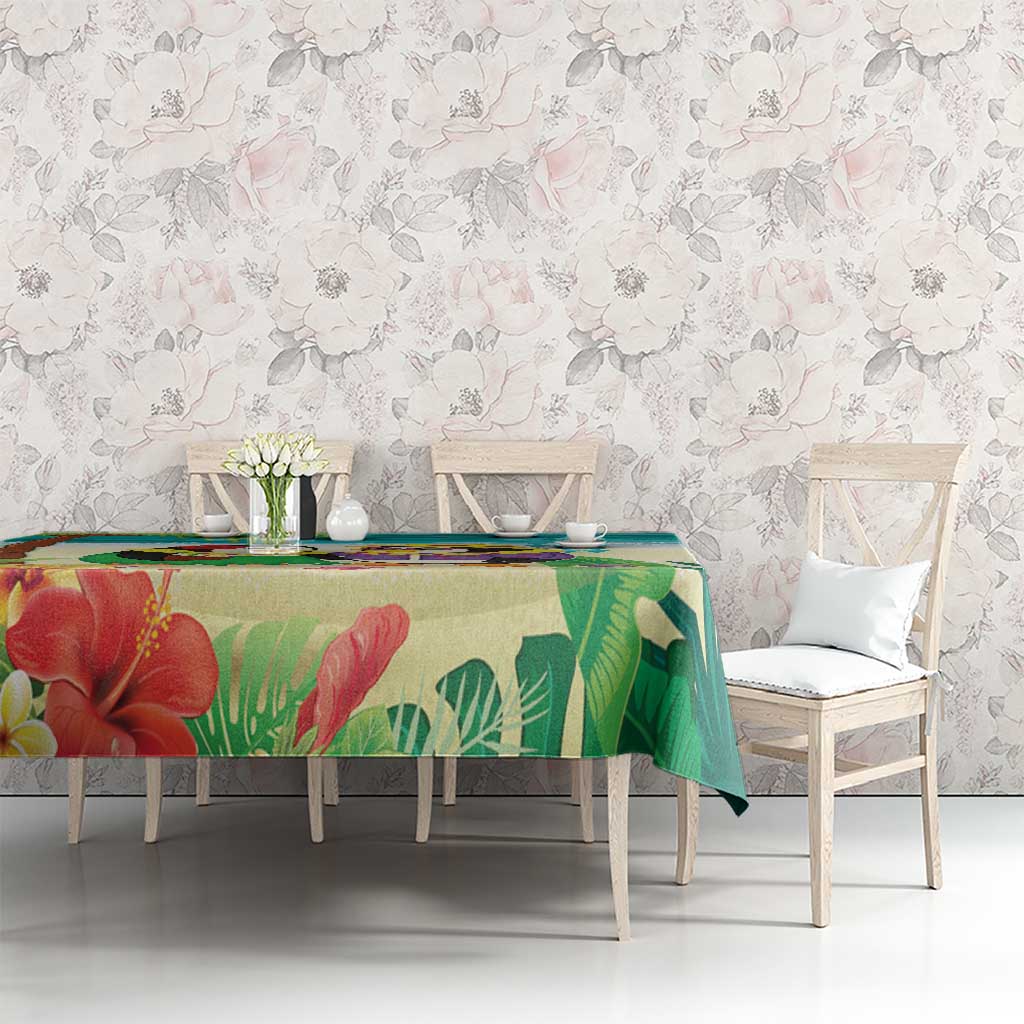 Hawaii Penguin Couple Tablecloth Hawaiian Kakau - Tropical Summer Vibes LT14 - Polynesian Pride
