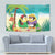 Hawaii Penguin Couple Tapestry Hawaiian Kakau - Tropical Summer Vibes