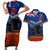 New Zealand ANZAC Day Couples Matching Short Sleeve Bodycon Dress and Hawaiian Shirt 25 April Last Post Camouflage With Poppies LT14 Blue - Polynesian Pride