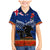 New Zealand ANZAC Day Family Matching Mermaid Dress and Hawaiian Shirt 25 April Last Post Camouflage With Poppies LT14 Son's Shirt Blue - Polynesian Pride