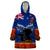 New Zealand ANZAC Day Wearable Blanket Hoodie 25 April Last Post Camouflage With Poppies LT14 One Size Blue - Polynesian Pride