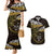 New Zealand Matariki Couples Matching Mermaid Dress and Hawaiian Shirt Maori New Year Silver Fern And Lizard - Gold