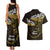 New Zealand Matariki Couples Matching Tank Maxi Dress and Hawaiian Shirt Maori New Year Silver Fern And Lizard - Gold