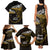 New Zealand Matariki Family Matching Tank Maxi Dress and Hawaiian Shirt Maori New Year Silver Fern And Lizard - Gold