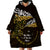 New Zealand Matariki Wearable Blanket Hoodie Maori New Year Silver Fern And Lizard - Gold