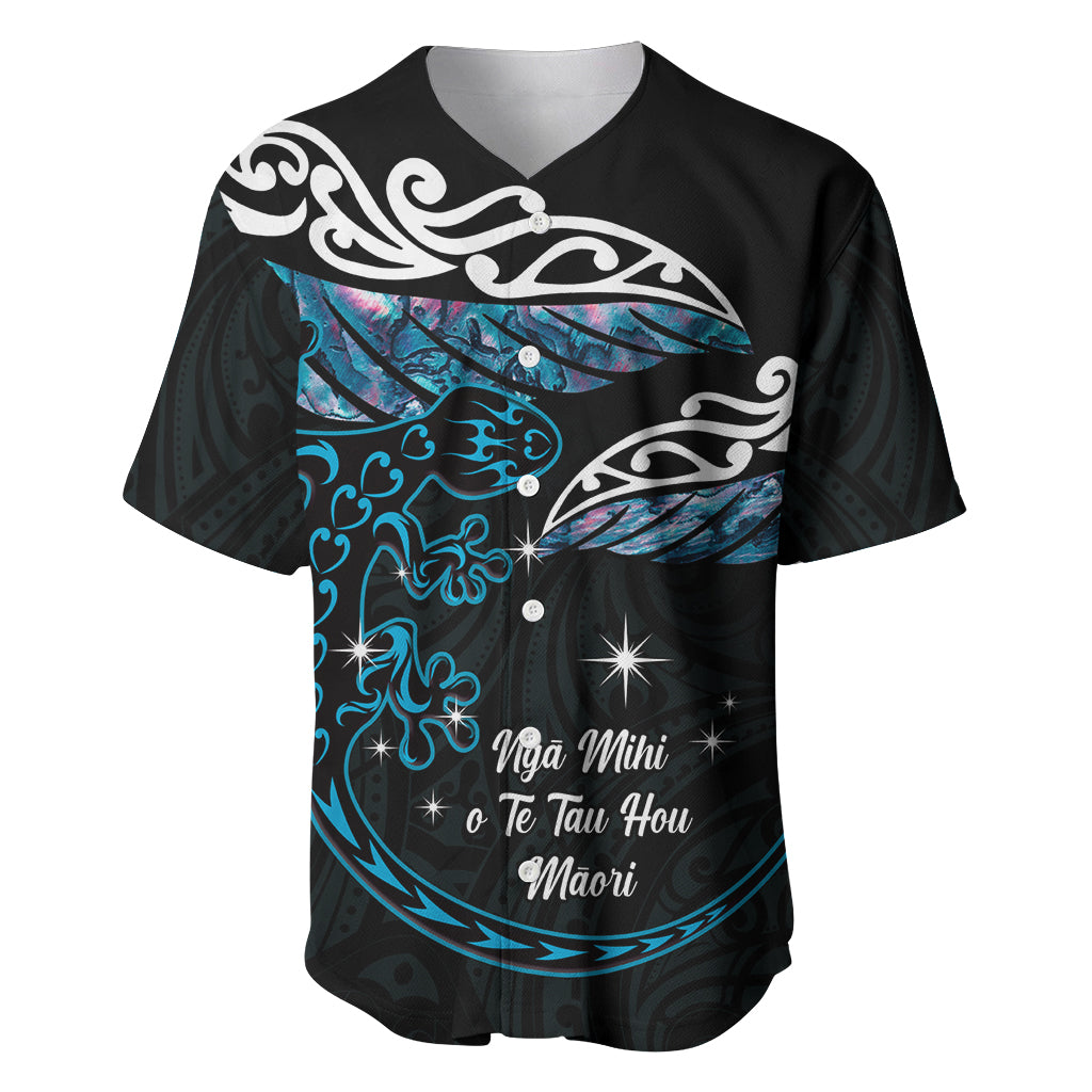 New Zealand Matariki Baseball Jersey Maori New Year Silver Fern And Lizard - Turquosie