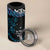 New Zealand Matariki 4 in 1 Can Cooler Tumbler Maori New Year Silver Fern And Lizard - Turquosie