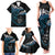 New Zealand Matariki Family Matching Tank Maxi Dress and Hawaiian Shirt Maori New Year Silver Fern And Lizard - Turquosie