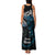 New Zealand Matariki Family Matching Tank Maxi Dress and Hawaiian Shirt Maori New Year Silver Fern And Lizard - Turquosie