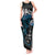 New Zealand Matariki Tank Maxi Dress Maori New Year Silver Fern And Lizard - Turquosie