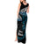 New Zealand Matariki Tank Maxi Dress Maori New Year Silver Fern And Lizard - Turquosie