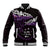 New Zealand Matariki Baseball Jacket Maori New Year Silver Fern And Lizard - Purple