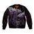 New Zealand Matariki Bomber Jacket Maori New Year Silver Fern And Lizard - Purple