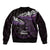 New Zealand Matariki Bomber Jacket Maori New Year Silver Fern And Lizard - Purple