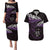 New Zealand Matariki Couples Matching Puletasi and Hawaiian Shirt Maori New Year Silver Fern And Lizard - Purple