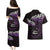 New Zealand Matariki Couples Matching Puletasi and Hawaiian Shirt Maori New Year Silver Fern And Lizard - Purple