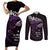 New Zealand Matariki Couples Matching Short Sleeve Bodycon Dress and Long Sleeve Button Shirt Maori New Year Silver Fern And Lizard - Purple