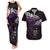 New Zealand Matariki Couples Matching Tank Maxi Dress and Hawaiian Shirt Maori New Year Silver Fern And Lizard - Purple