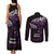 New Zealand Matariki Couples Matching Tank Maxi Dress and Long Sleeve Button Shirt Maori New Year Silver Fern And Lizard - Purple