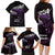 New Zealand Matariki Family Matching Long Sleeve Bodycon Dress and Hawaiian Shirt Maori New Year Silver Fern And Lizard - Purple