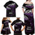 New Zealand Matariki Family Matching Off Shoulder Maxi Dress and Hawaiian Shirt Maori New Year Silver Fern And Lizard - Purple