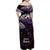 New Zealand Matariki Family Matching Off Shoulder Maxi Dress and Hawaiian Shirt Maori New Year Silver Fern And Lizard - Purple