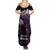 New Zealand Matariki Family Matching Summer Maxi Dress and Hawaiian Shirt Maori New Year Silver Fern And Lizard - Purple