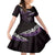 New Zealand Matariki Kid Short Sleeve Dress Maori New Year Silver Fern And Lizard - Purple