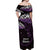 New Zealand Matariki Off Shoulder Maxi Dress Maori New Year Silver Fern And Lizard - Purple