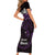 New Zealand Matariki Short Sleeve Bodycon Dress Maori New Year Silver Fern And Lizard - Purple