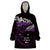 New Zealand Matariki Wearable Blanket Hoodie Maori New Year Silver Fern And Lizard - Purple