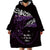 New Zealand Matariki Wearable Blanket Hoodie Maori New Year Silver Fern And Lizard - Purple