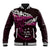 New Zealand Matariki Baseball Jacket Maori New Year Silver Fern And Lizard - Pink