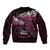 New Zealand Matariki Bomber Jacket Maori New Year Silver Fern And Lizard - Pink