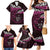 New Zealand Matariki Family Matching Mermaid Dress and Hawaiian Shirt Maori New Year Silver Fern And Lizard - Pink